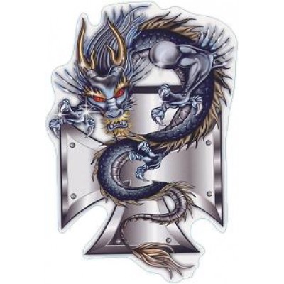 Тату дракона на кресте - эскиз - фото в салоне Tattoo Times